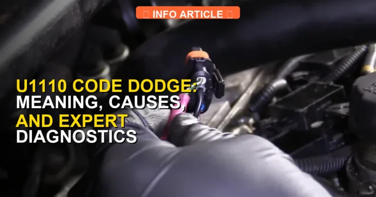 U1110 Code Dodge: Meaning, Causes, and Expert Diagnostics [2026]
