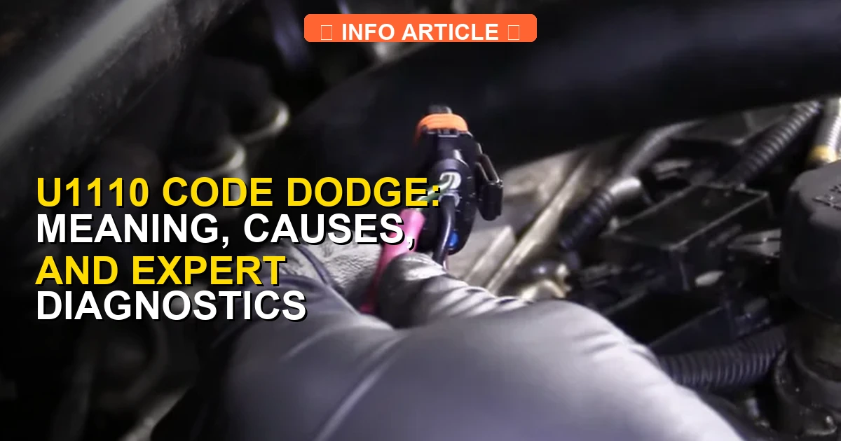 U1110 Code Dodge: Meaning, Causes, and Expert Diagnostics [2026 ...