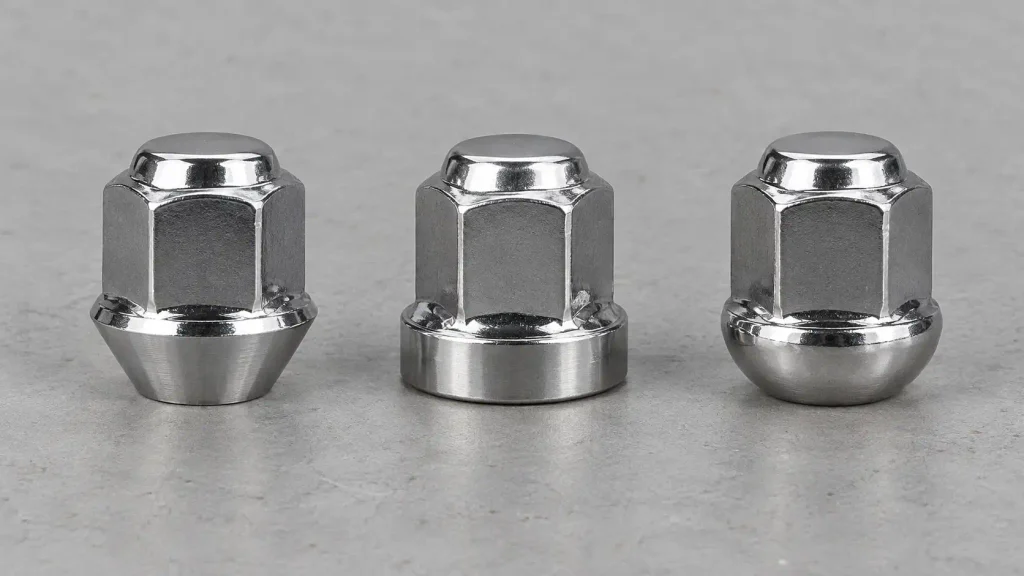 Cone, flat and ball seat lug nuts compared