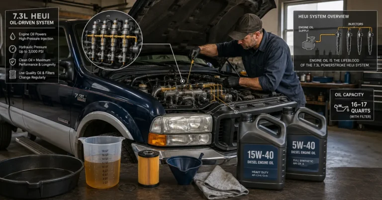 7.3 Powerstroke Oil Type and Capacity: Complete HEUI Lubrication Guide 2026