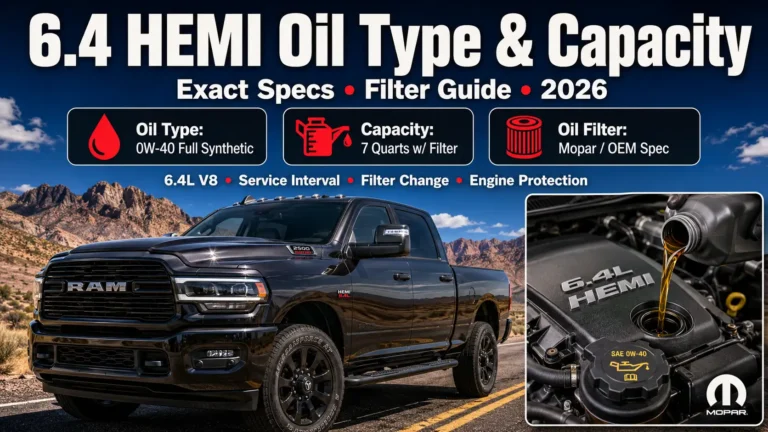 6.4 HEMI Oil Type & Capacity: Exact Specs & Filter Guide 2026
