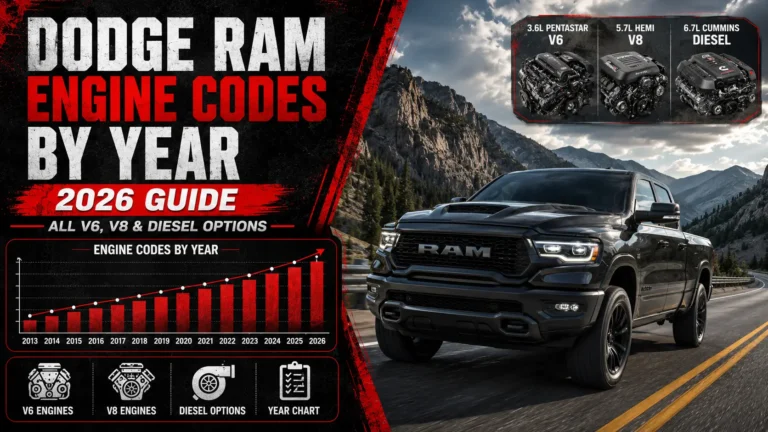 Dodge Ram Engine Codes by Year Chart: 2026 All V6, V8 & Diesel Options