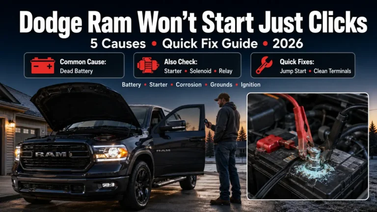 Dodge Ram Won't Start Just Clicks: 5 Causes & Quick Fix Guide 2026