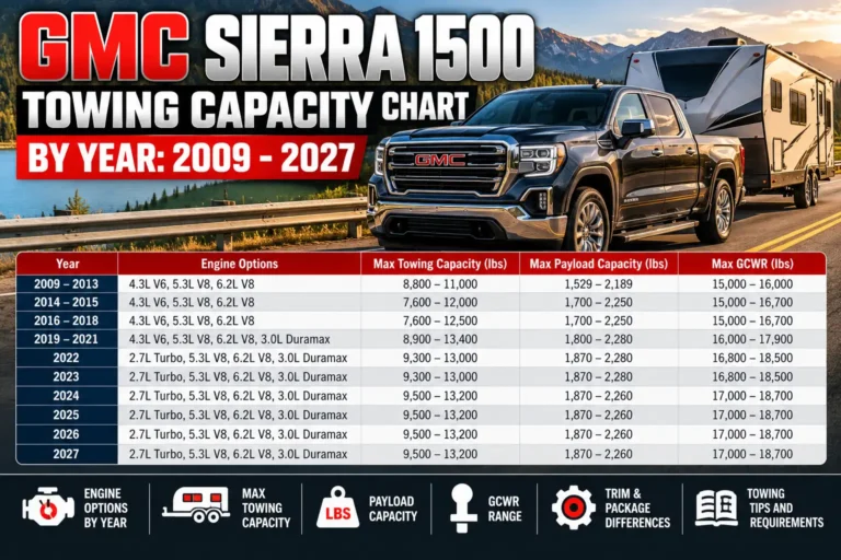 GMC Sierra 1500 Towing Capacity Chart by Year: 2009 to 2027