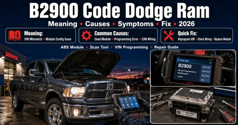 B2900 Code Dodge Ram: Meaning, Causes, Symptoms & Fix 2026
