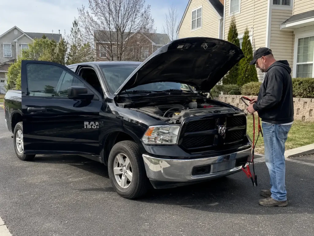 OBD2 scanner plugged into Ram 1500 diagnostic port