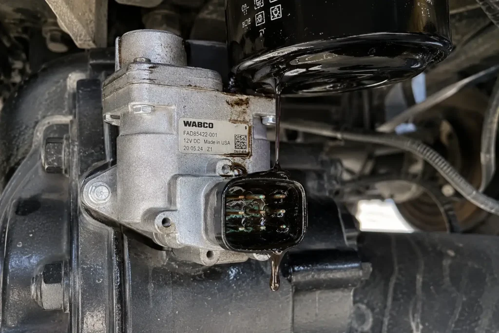 Front Axle Disconnect actuator with oil-contaminated electrical connector causing Ram 4WD engagement problems