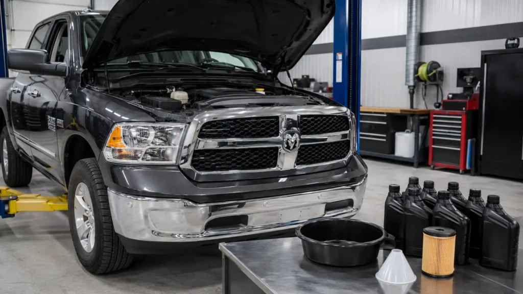 Ram 1500 EcoDiesel oil capacity service supplies in workshop