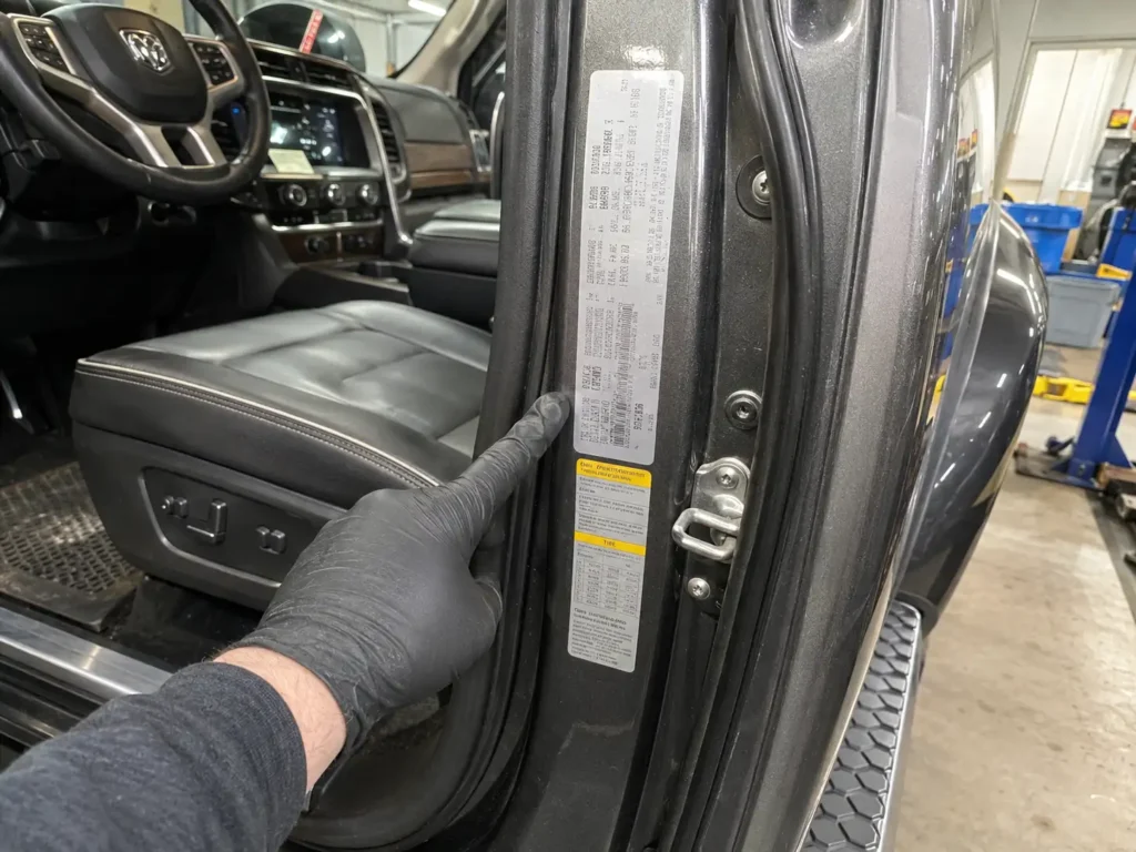2016 Ram 2500 payload sticker for towing capacity check
