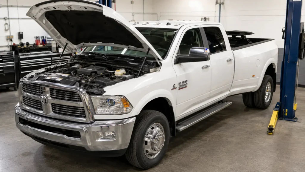 2018 Ram 3500 6.7 Cummins specs truck in workshop