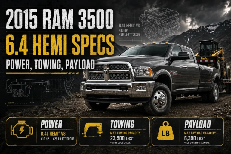2015 Ram 3500 6.4 Hemi Specs: Power, Towing, Payload