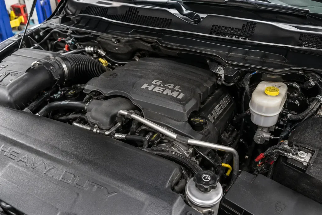 2018 Ram 2500 6.4L Hemi V8 engine bay closeup