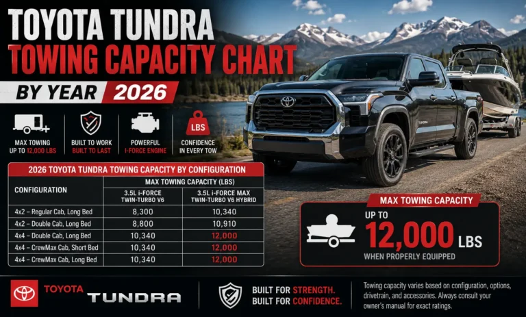 Toyota Tundra Towing Capacity Chart by Year 2026