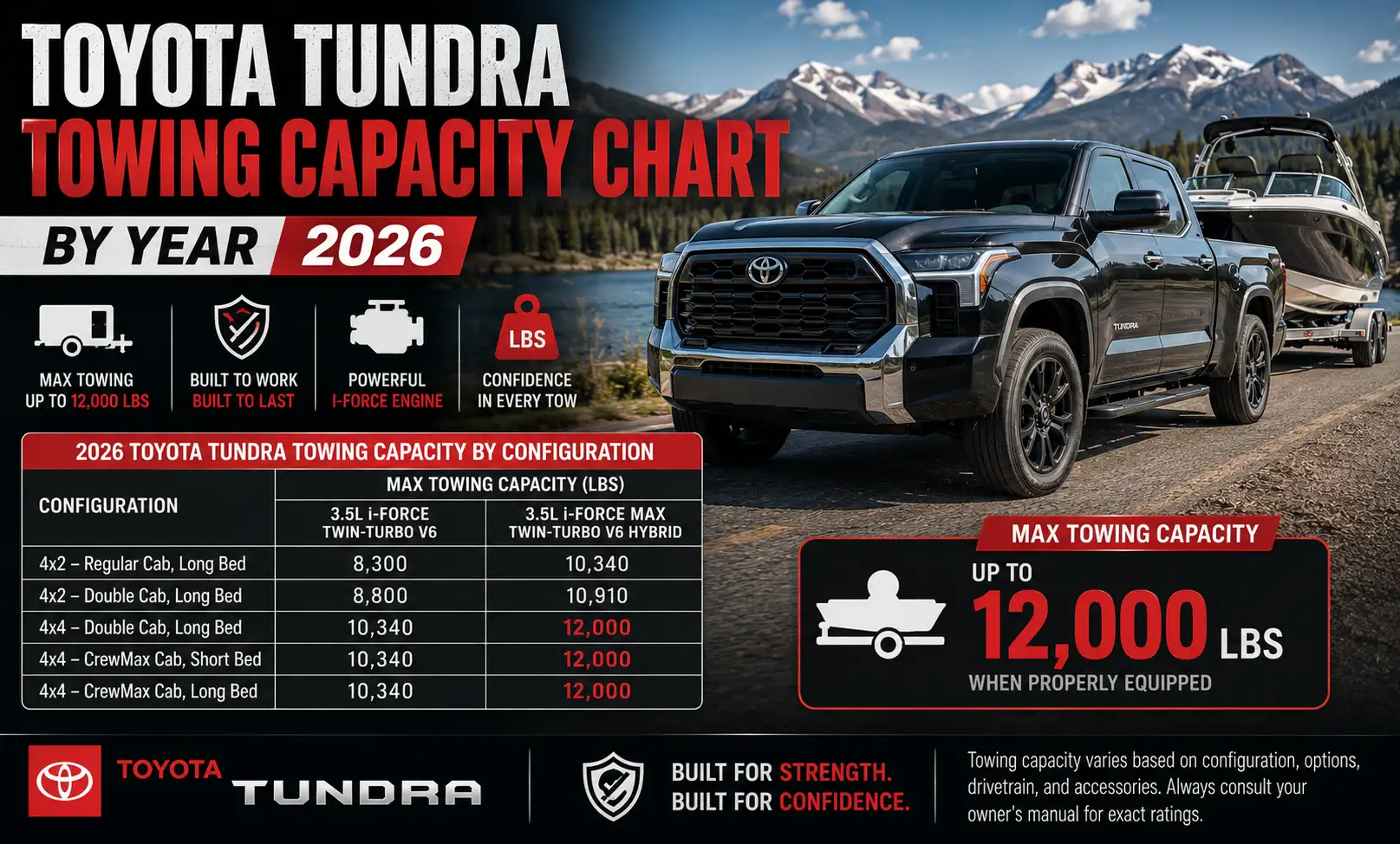 Toyota Tundra Towing Capacity Chart by Year 2026