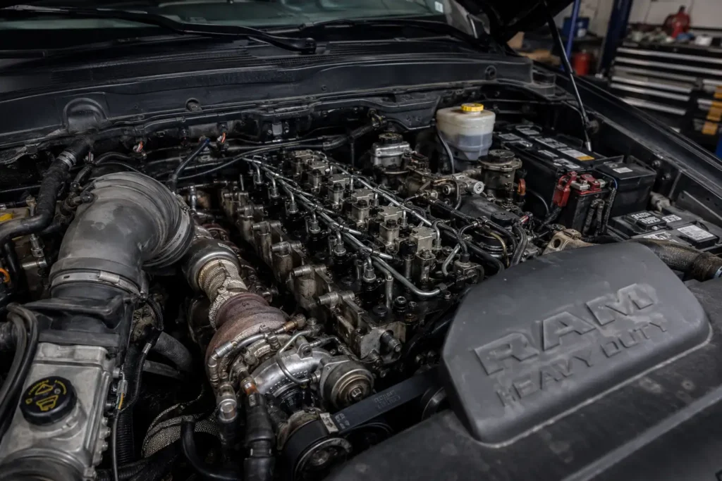 Cummins engine generations chart 6.7L diesel engine bay.