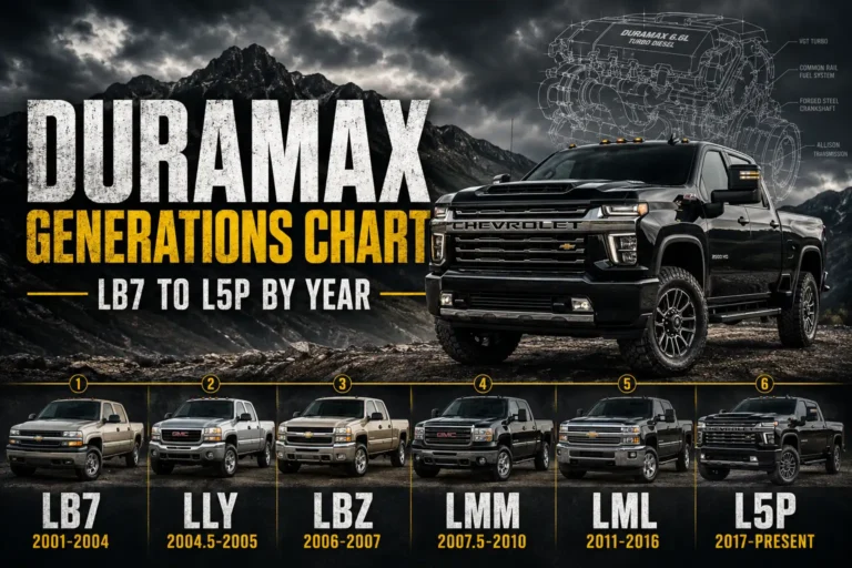 Duramax Generations Chart (LB7 to L5P) by Year