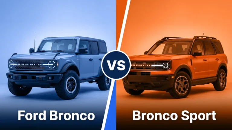 Ford Bronco vs Bronco Sport side-by-side comparison