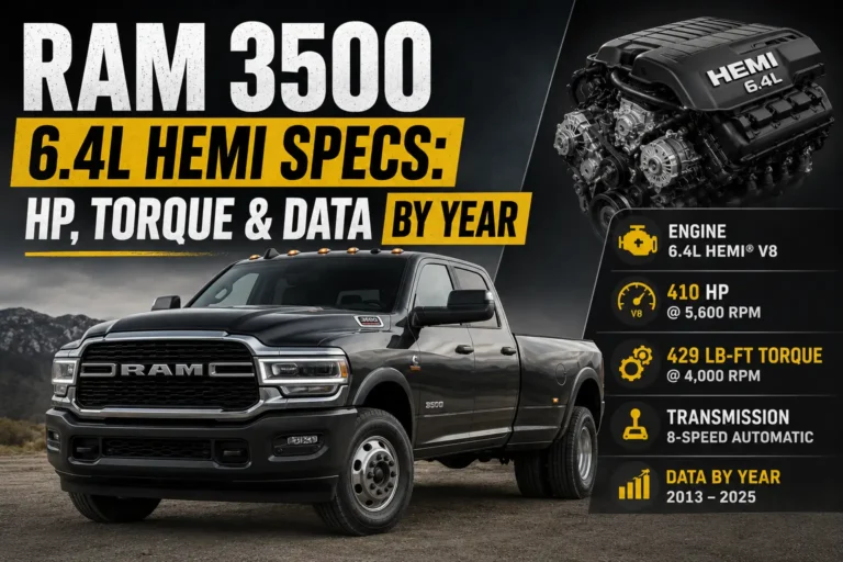 Ram 3500 6.4L HEMI Specs: HP, Torque & Data by Year