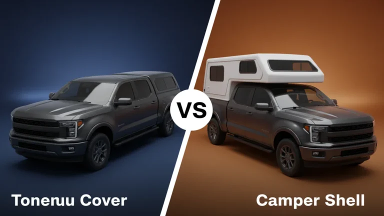 Tonneau Cover vs Camper Shell side-by-side comparison