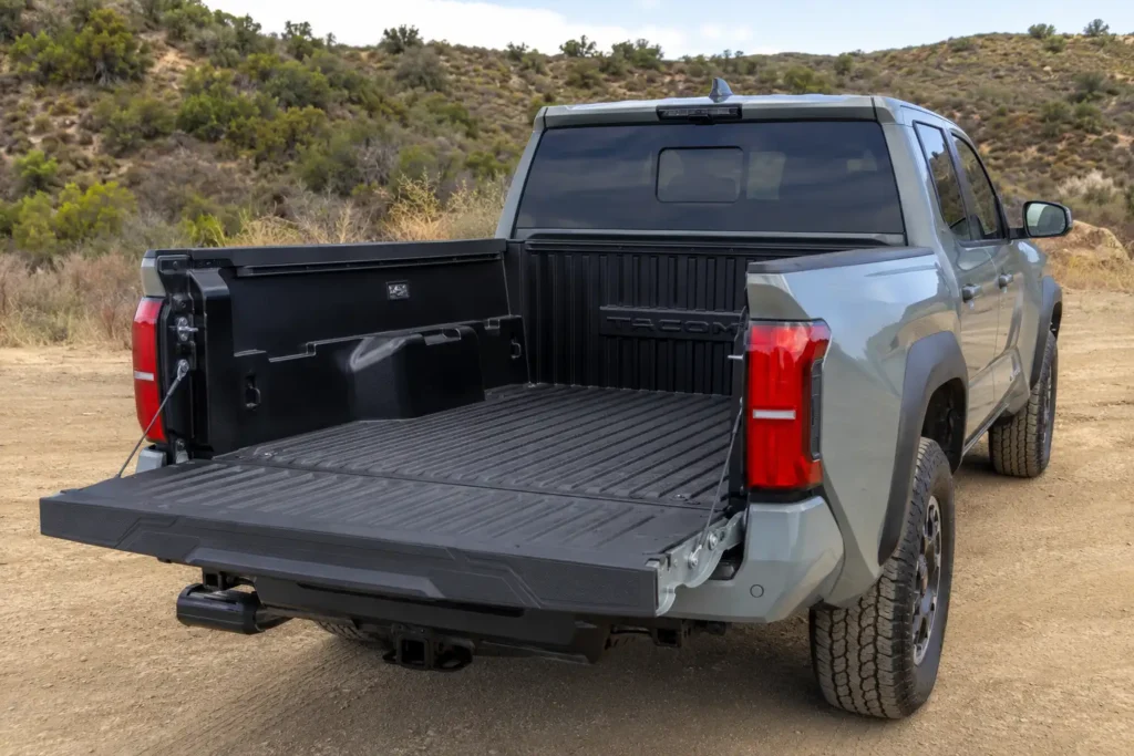 Toyota Tacoma bed size chart truck bed and tailgate view