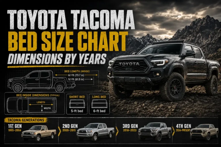 Toyota Tacoma Bed Size Chart: Dimensions by Year