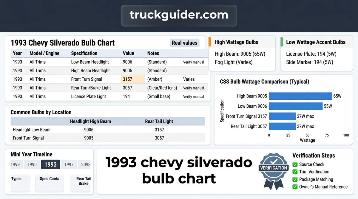 1993 chevy silverado bulb chart