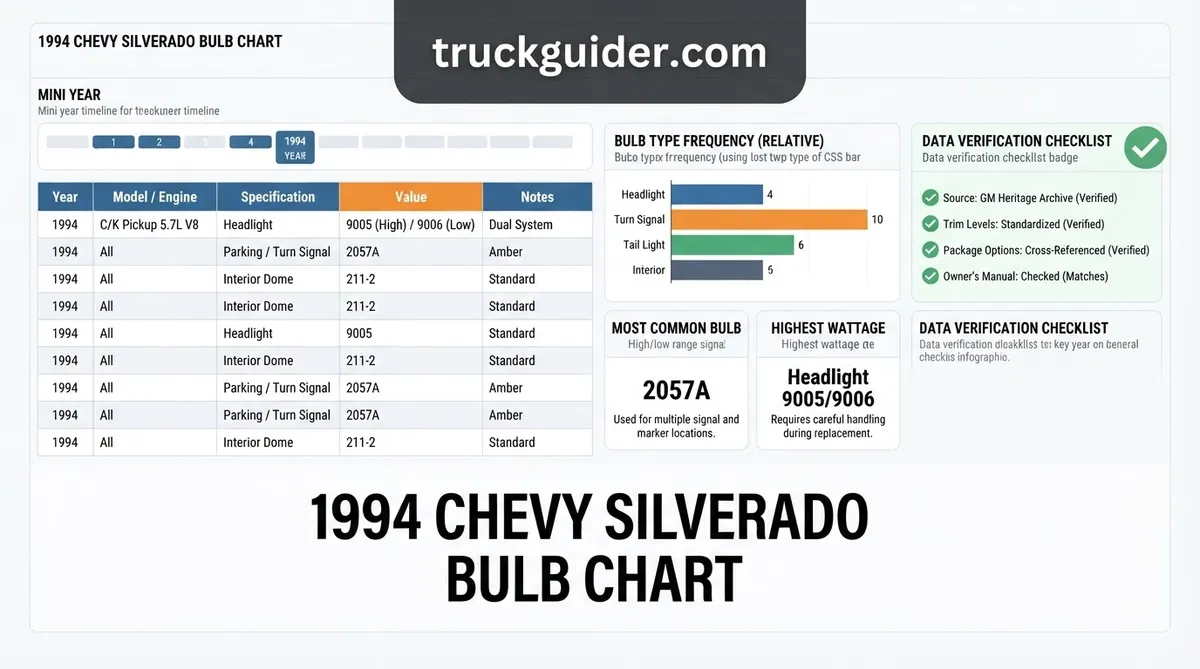 1994 chevy silverado bulb chart