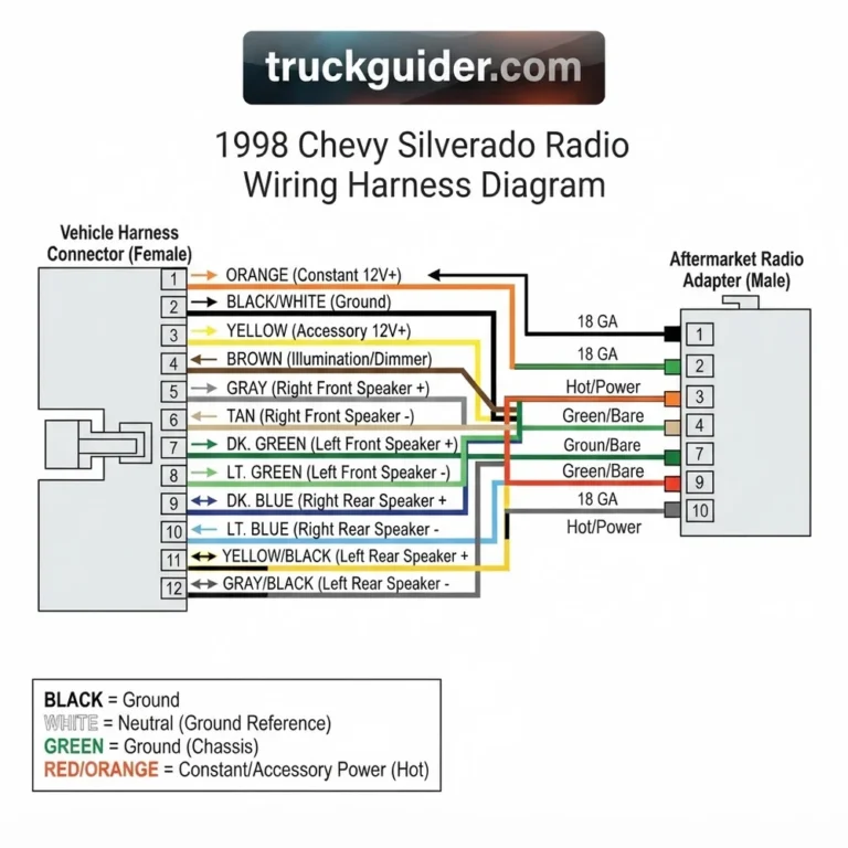 1998 chevy silverado radio wiring harness diagram diagram with labeled components and explanations