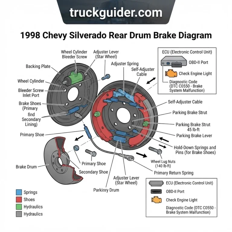 1998 chevy silverado rear drum brake diagram diagram with labeled components and explanations