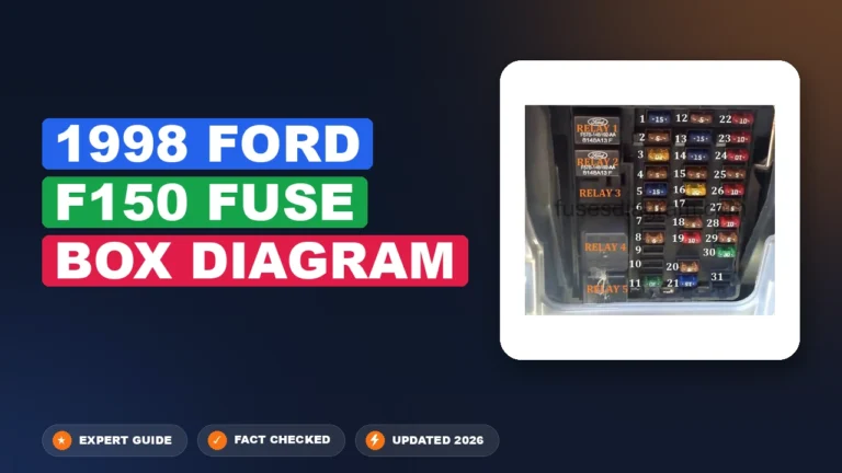 1998 ford f150 fuse box diagram with labeled components and connections