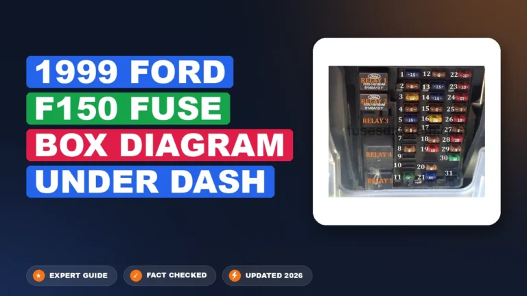 1999 ford f150 fuse box diagram under dash with labeled components and connections