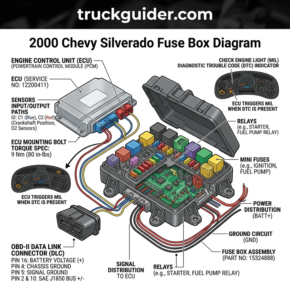 2000 Chevy Silverado Fuse Box Diagram: 2026 Troubleshooting Guide