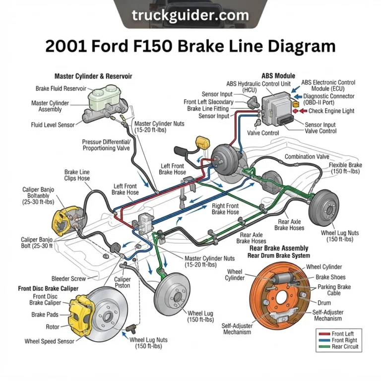 2001 ford f150 brake line diagram diagram with labeled components and explanations