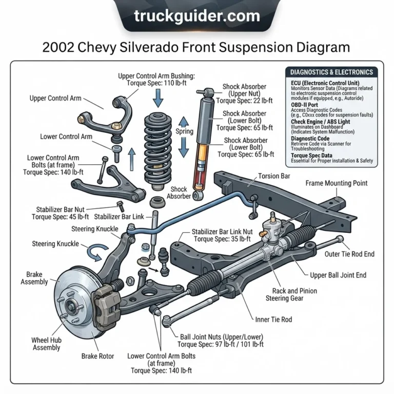 2002 chevy silverado front suspension diagram diagram with labeled components and explanations