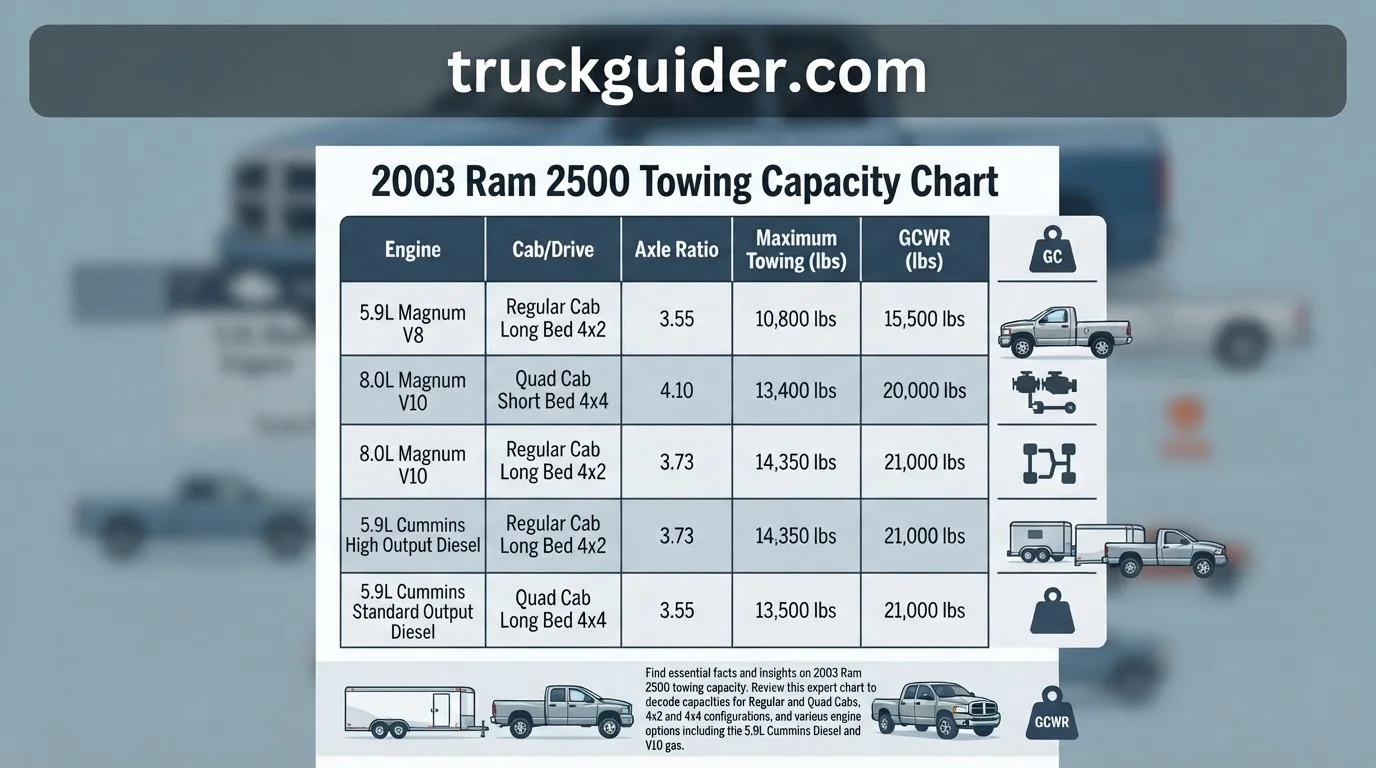 2003 Ram 2500 Towing Capacity Chart: Verified Trim Ratings