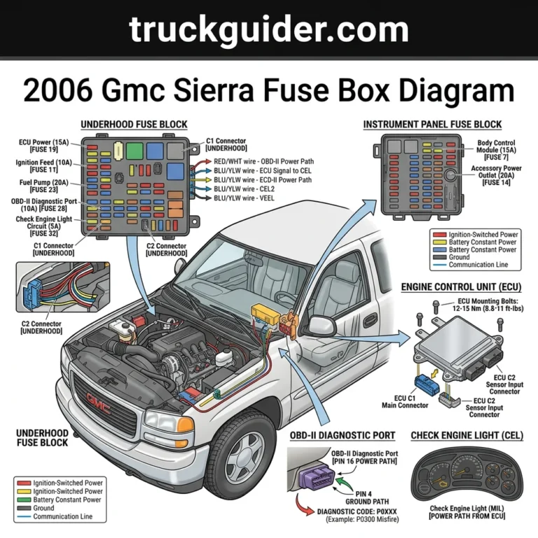 2006 gmc sierra fuse box diagram diagram with labeled components and explanations