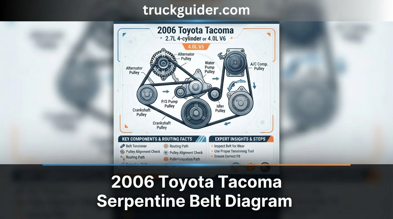 2006 toyota tacoma serpentine belt diagram with labeled components and connections