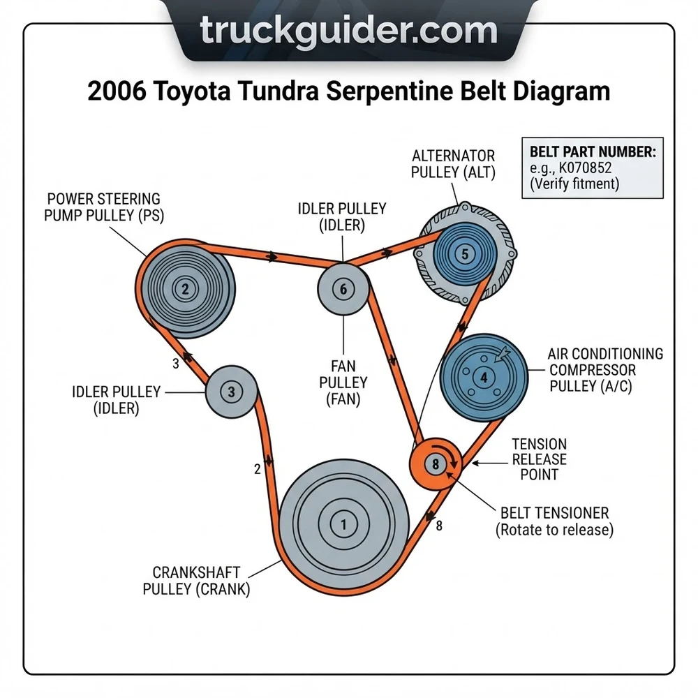 2006 Toyota Tundra Serpentine Belt Diagram: Routing & Maintenance 2026