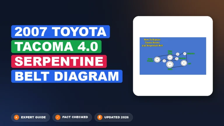 2007 toyota tacoma 4.0 serpentine belt diagram with labeled components and connections