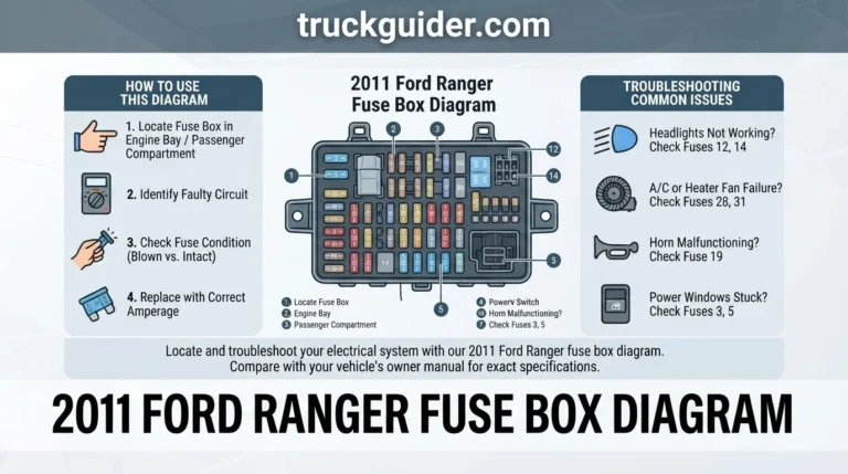 2011 ford ranger fuse box diagram with labeled components and connections
