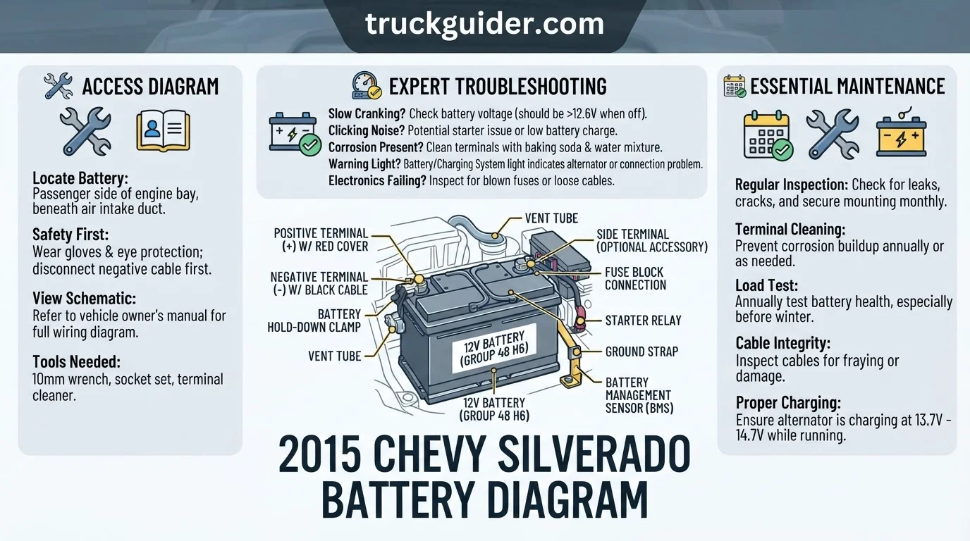 2015 chevy silverado battery diagram with labeled components and connections