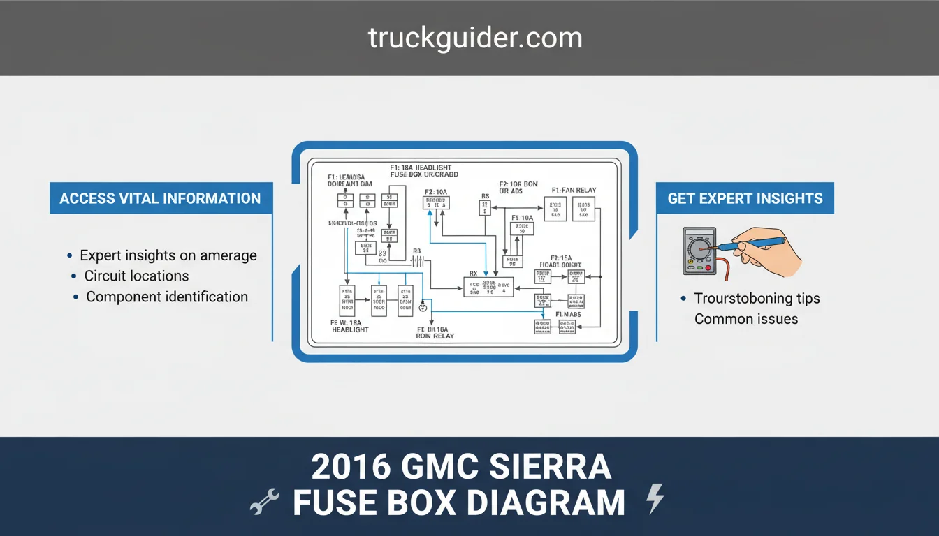 2016 gmc sierra fuse box diagram with labeled components and connections