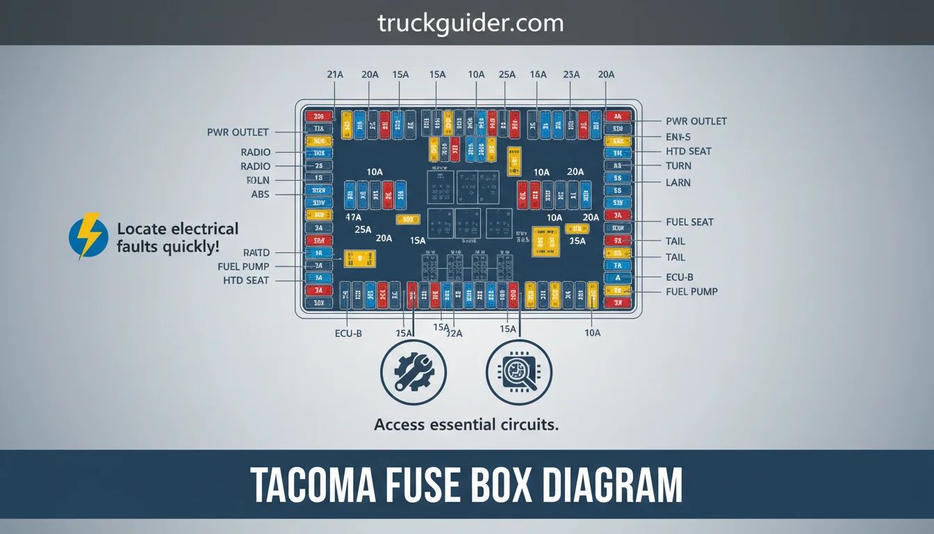 2016 toyota tacoma fuse box diagram with labeled components and connections