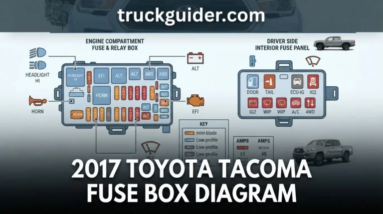 2017 toyota tacoma fuse box diagram with labeled components and connections