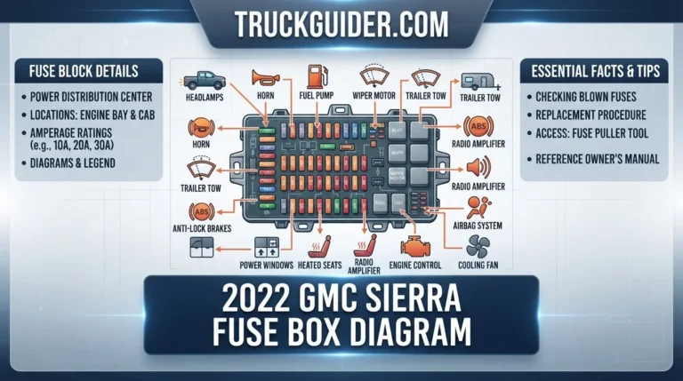 2022 gmc sierra fuse box diagram with labeled components and connections