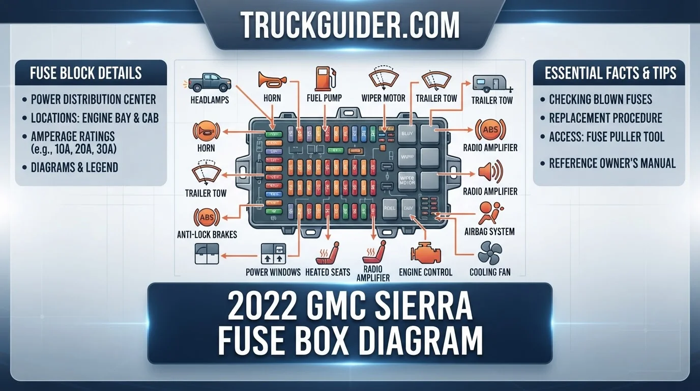 2022 gmc sierra fuse box diagram with labeled components and connections