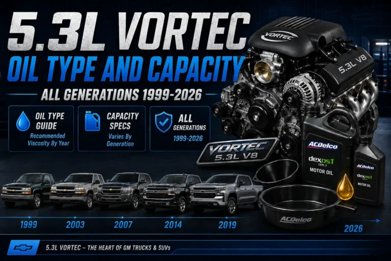 5.3L Vortec Oil Type and Capacity: All Generations 1999-2026