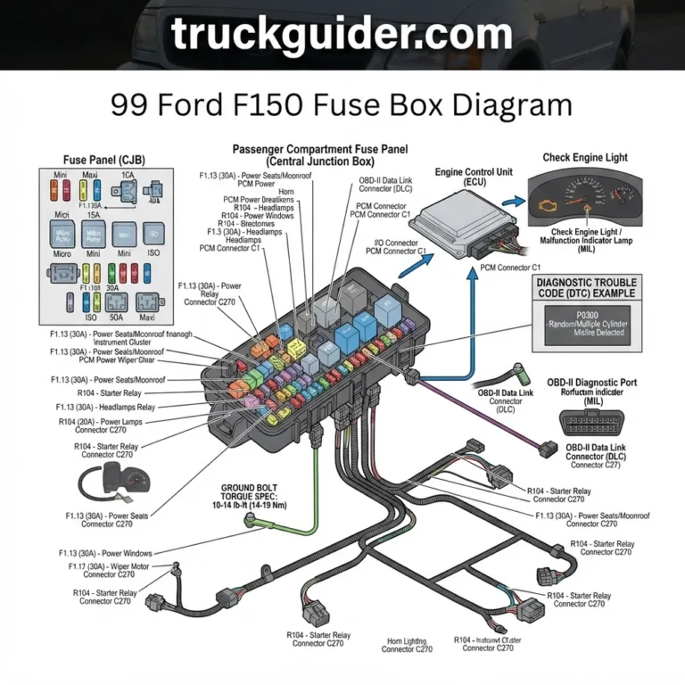 99 ford f150 fuse box diagram diagram with labeled components and explanations
