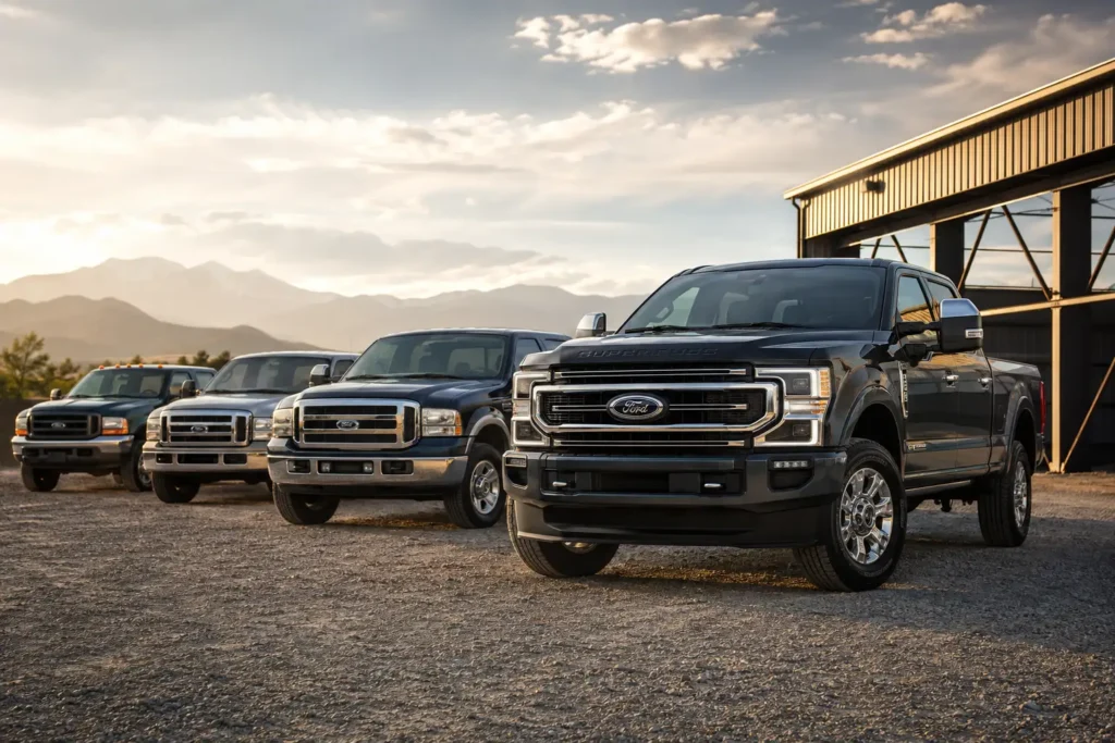 Power Stroke specs chart by year Ford Super Duty generations