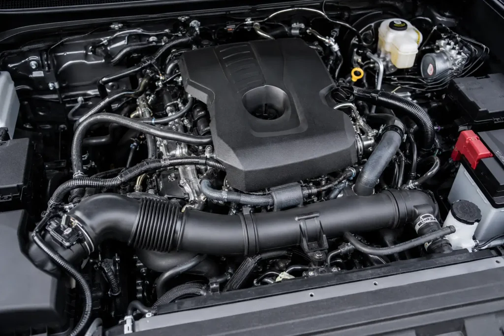 Toyota Tacoma 2.4 turbo T24A-FTS engine bay close-up
Tacoma 2.4 turbo engine bay
Toyota T24A-FTS engine
Tacoma i-FORCE engine
Toyota Tacoma turbo four cylinder
fourth generation Tacoma engine